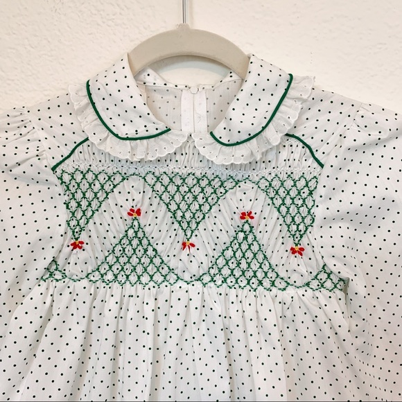 Girl's Vintage 70s Smocked Cottagecore Dress - Picture 2 of 5